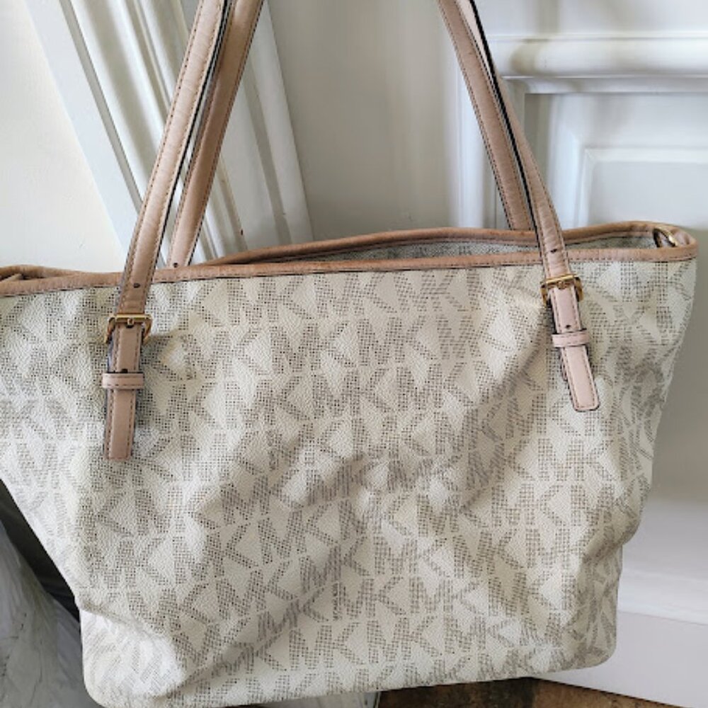 LARGE GENUINE MICHAEL KORS Tote SATCHEL MONOGRAM PURSE Diaper Bag - Picture 2 of 5